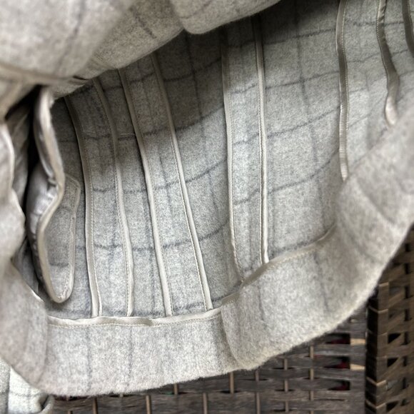 Ralph Lauren Purple Label Jacket Small Gray Double Breasted Trench Widow Pane - Picture 5 of 8